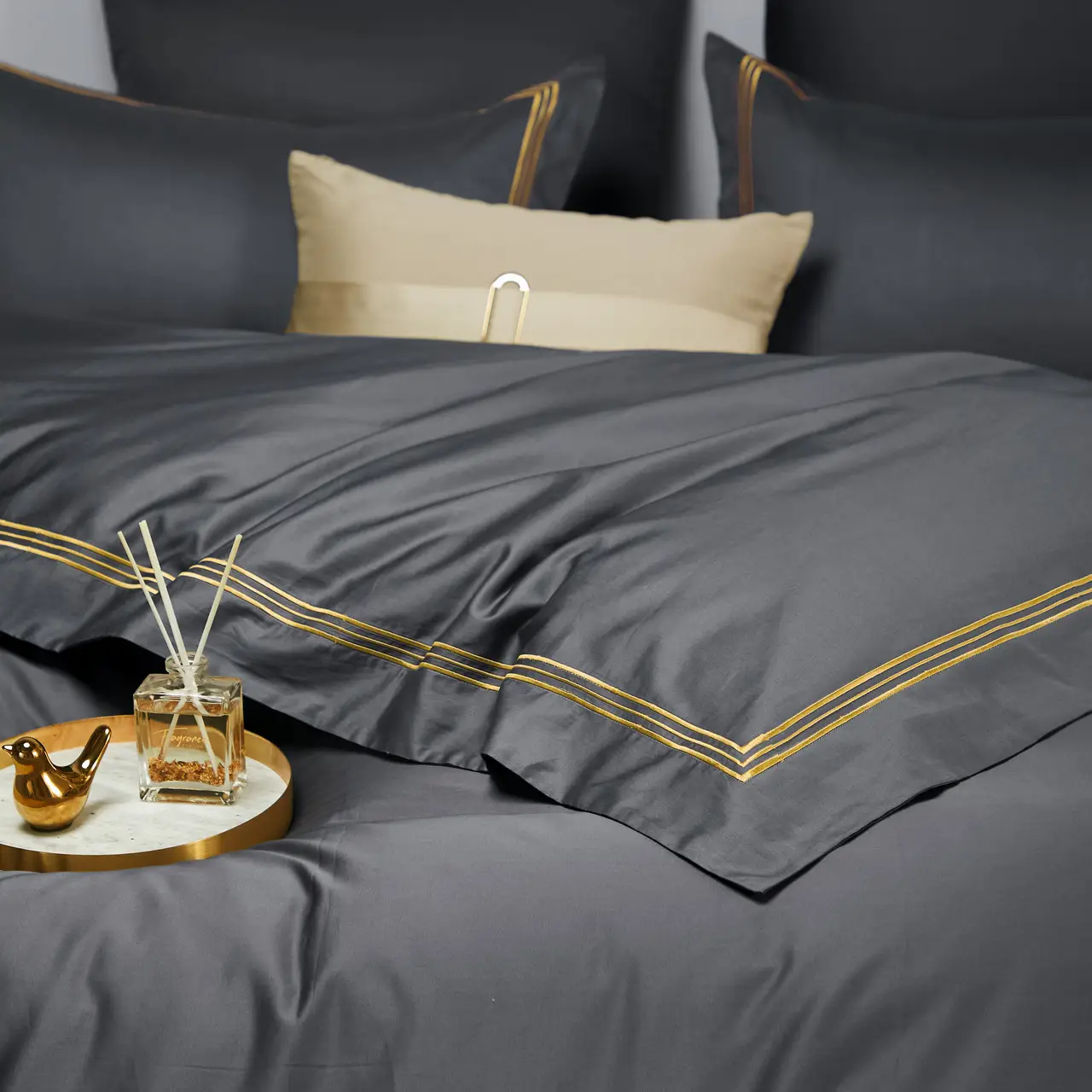 Постільна білизна євро Vie nouvelle Embroidery сатин 200х220 E010