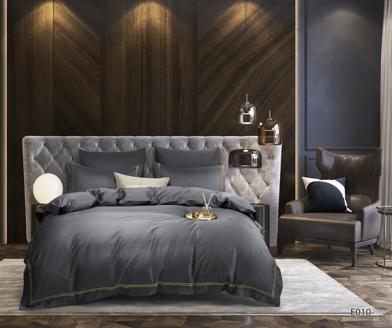 Постільна білизна євро Vie nouvelle Embroidery сатин 200х220 E010