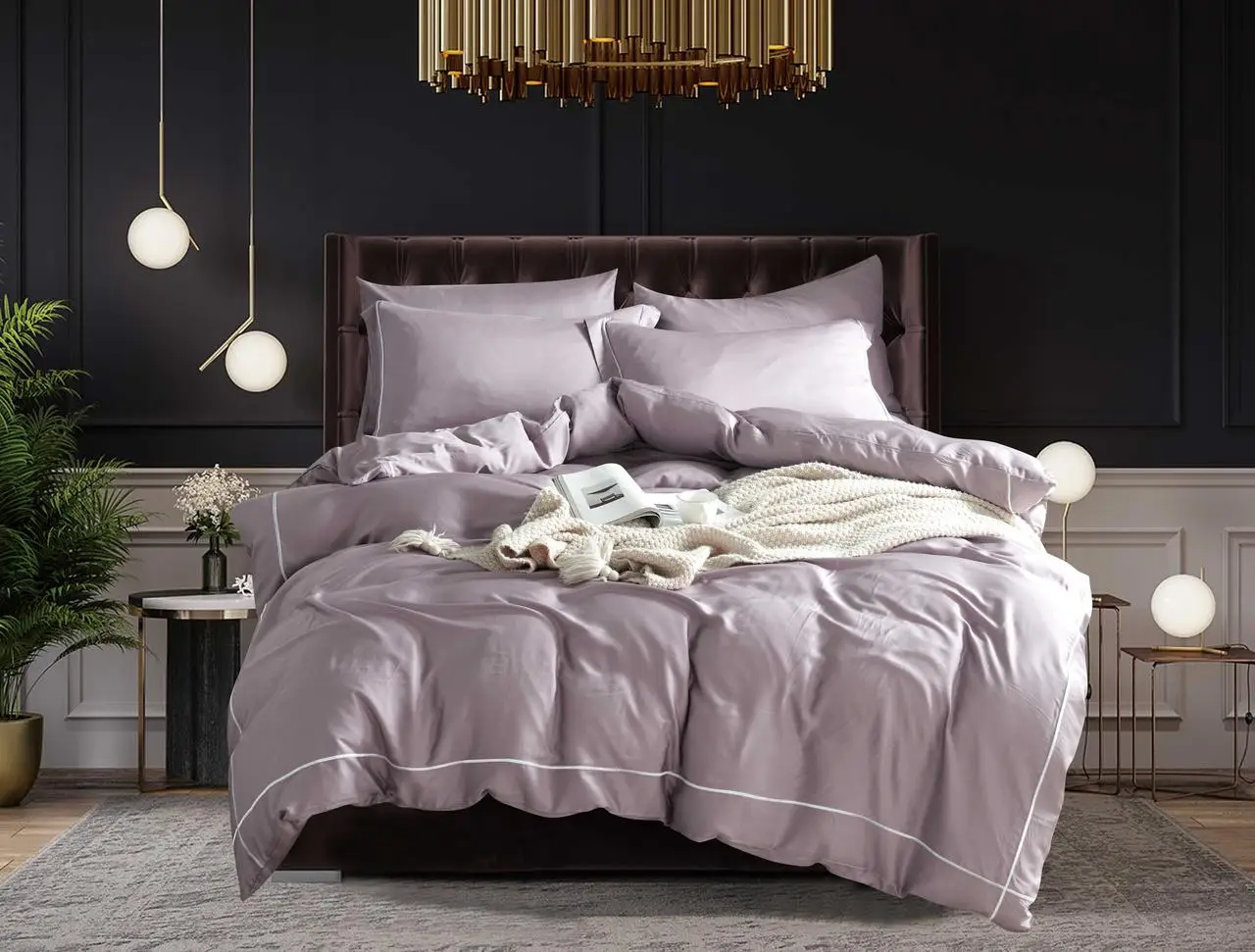 Постільна білизна євро Vie Nouvelle Tencel тенсел 200х220 T1