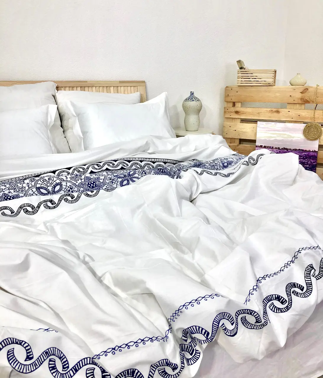 Постільна білизна євро Vie Nouvelle Elegant Cатин 200х220 EL011