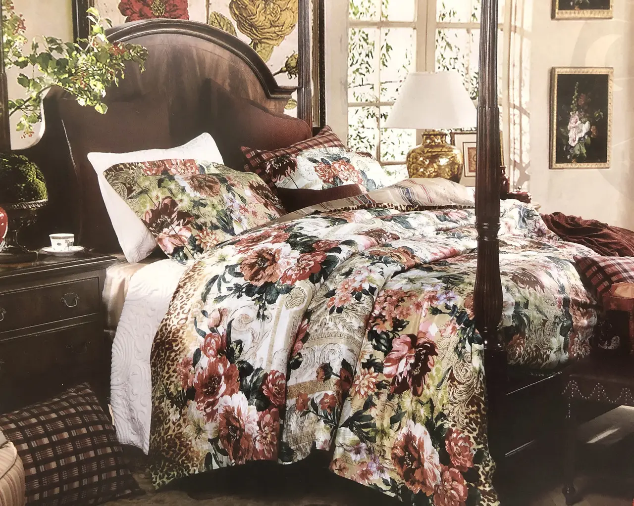 Постільна білизна Vie Nouvelle жаккард із шовковою вишивкою євро 200х220 JE-002