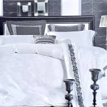 Постільна білизна Vie Nouvelle жаккард із шовковою вишивкою євро 200х220 JE-A012-2