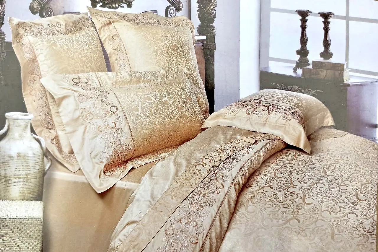 Постільна білизна Vie Nouvelle жакард з вишивкою JE-STH-014-1