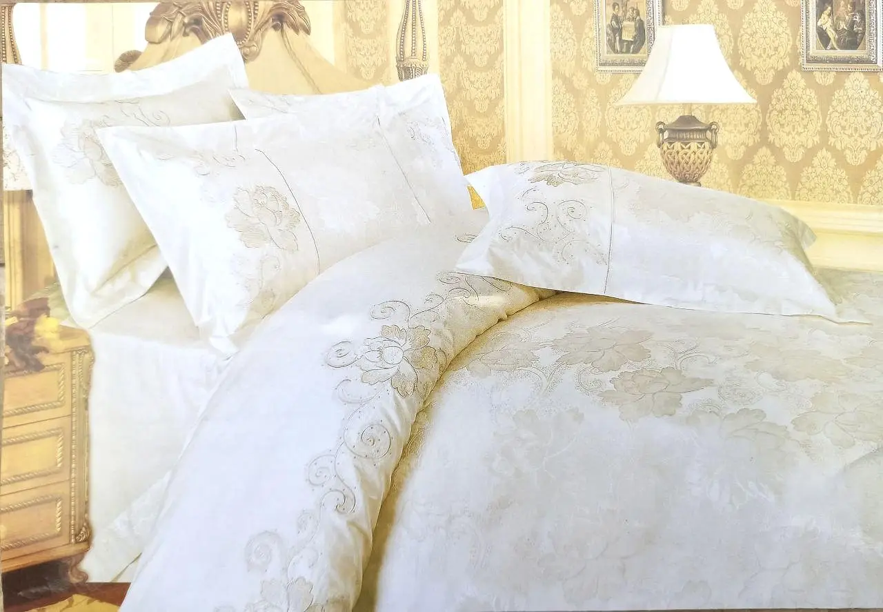 Постільна білизна Vie Nouvelle жакард з вишивкою JE047W