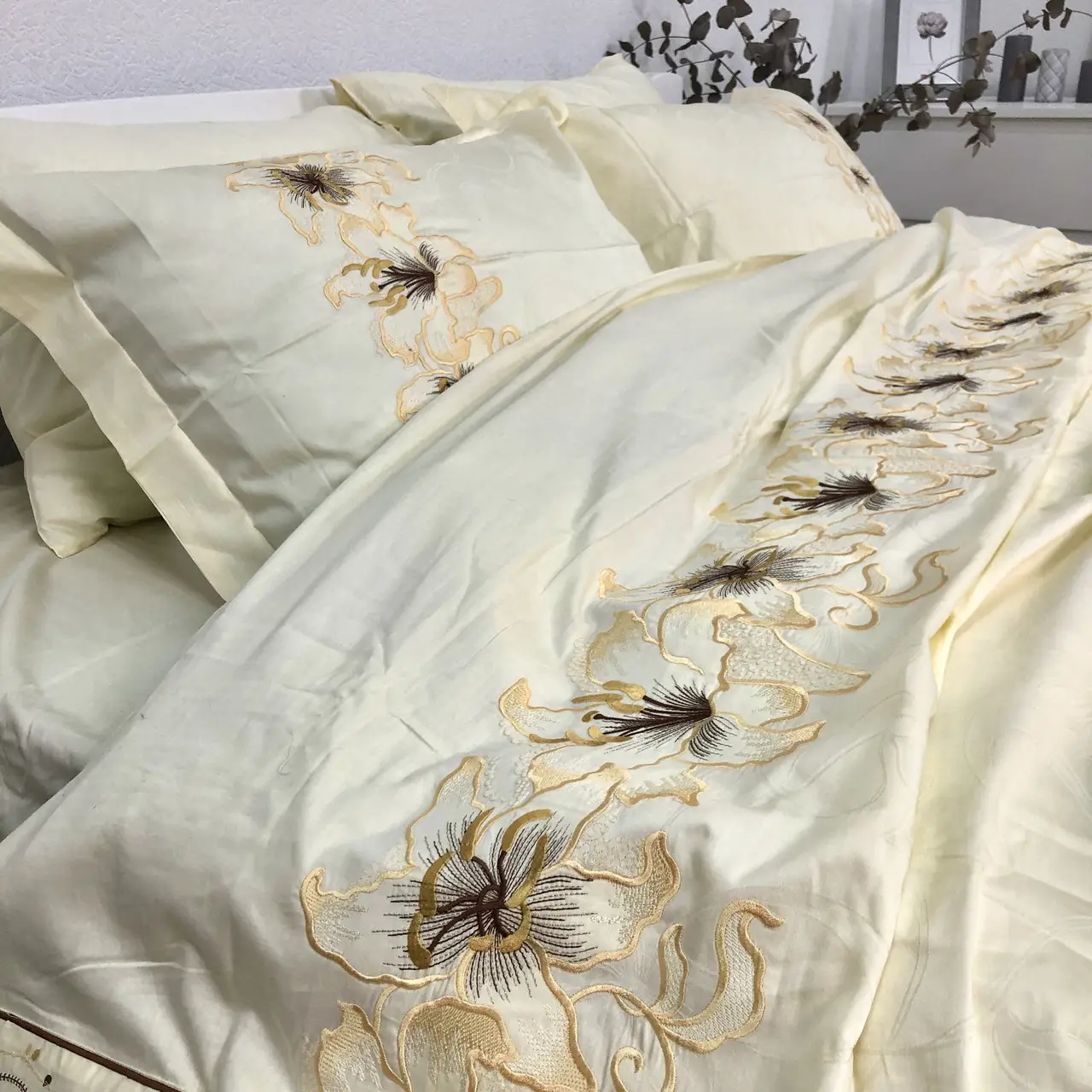 Постільна білизна Ailin жаккард з вишивкою євро 200×220 JE100BE