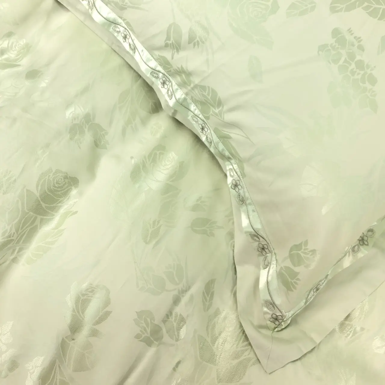 Постільна білизна Vie Nouvelle жакард з вишивкою євро 200×220 JE14