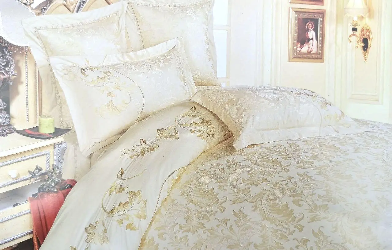 Постільна білизна Vie Nouvelle жакард з вишивкою JE-170