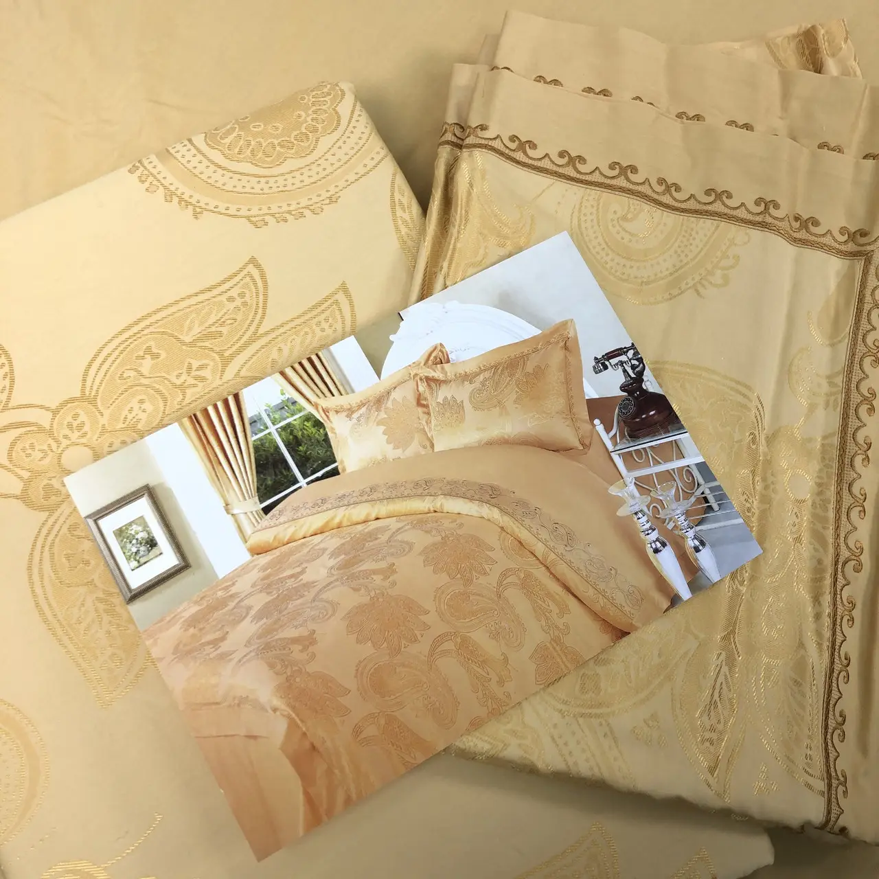 Постільна білизна Vie Nouvelle жакард з вишивкою JE-174