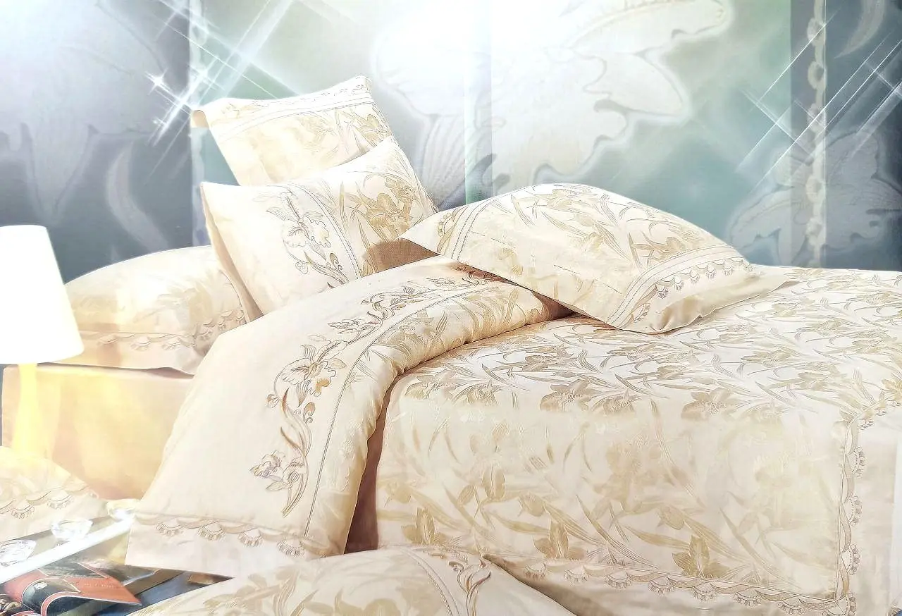 Постільна білизна Vie Nouvelle жакард з вишивкою JE-319