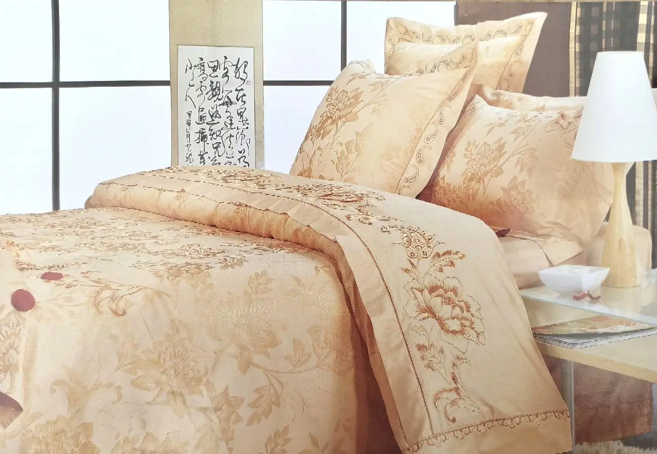 Постільна білизна Vie Nouvelle жакард з вишивкою JE-328