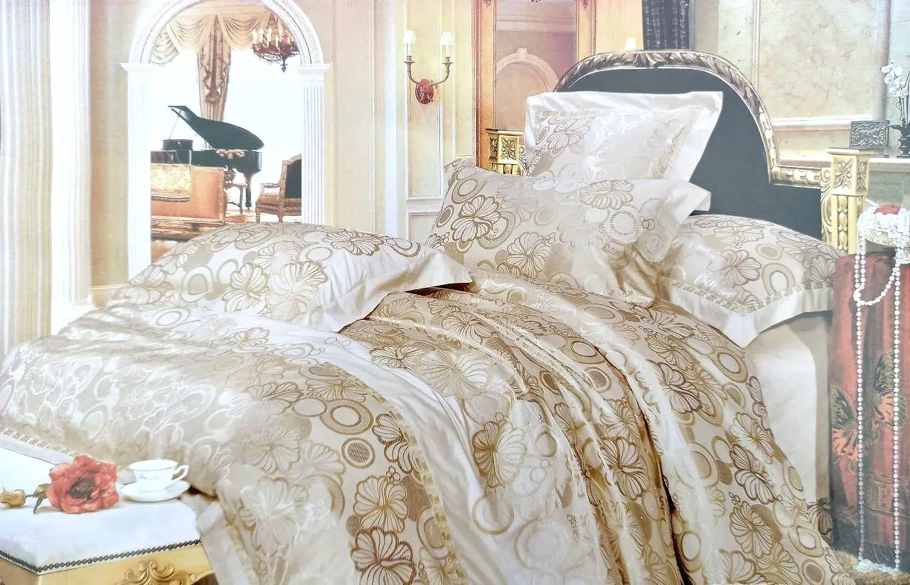 Постільна білизна Vie Nouvelle жакард з вишивкою JE-343