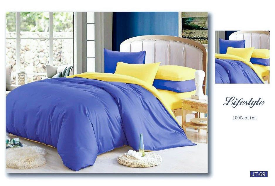 Двостороння постільна білизна Vie Nouvelle Dyed сатин JT69