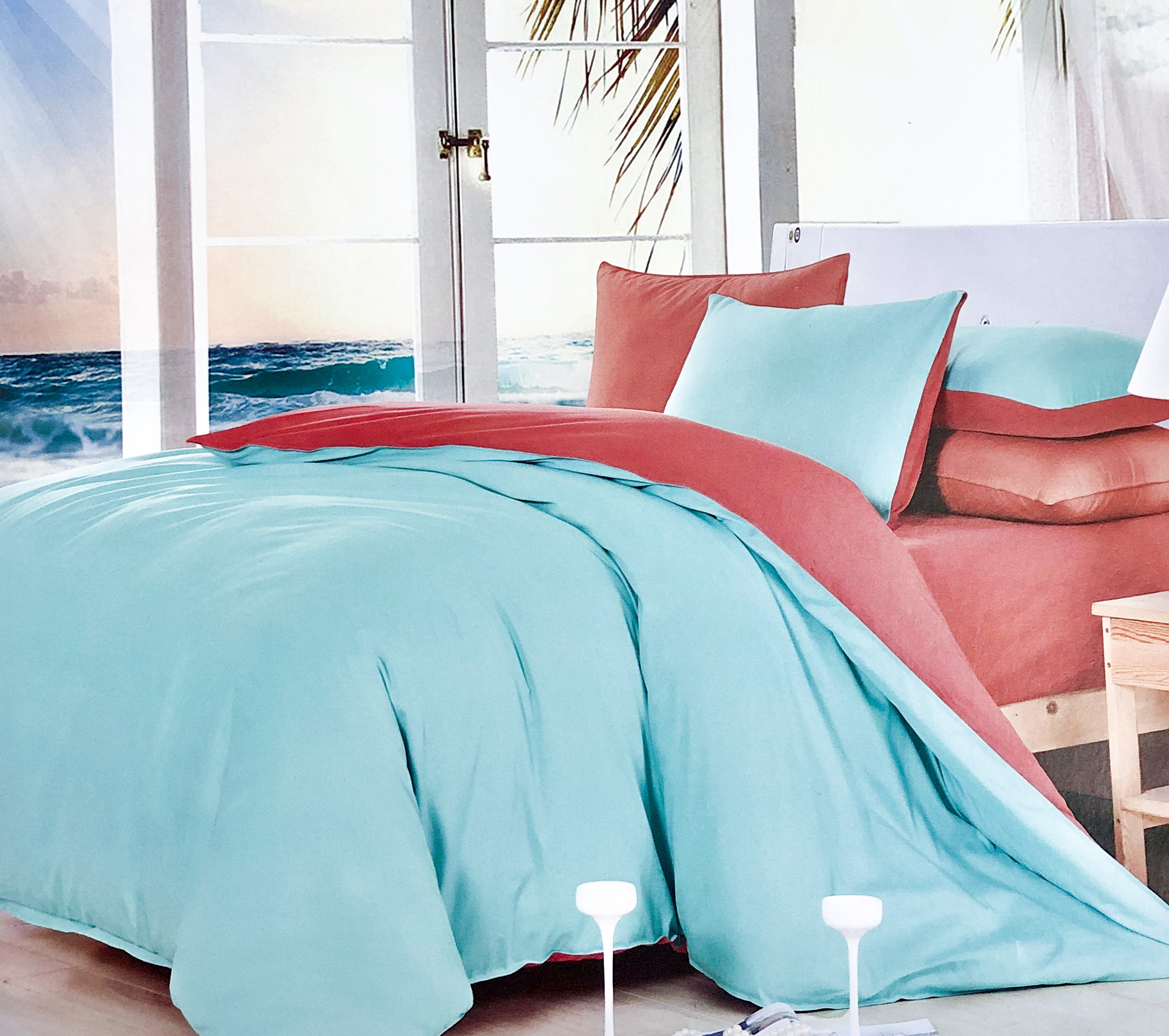 Двостороння постільна білизна Vie Nouvelle Dyed сатин JT71