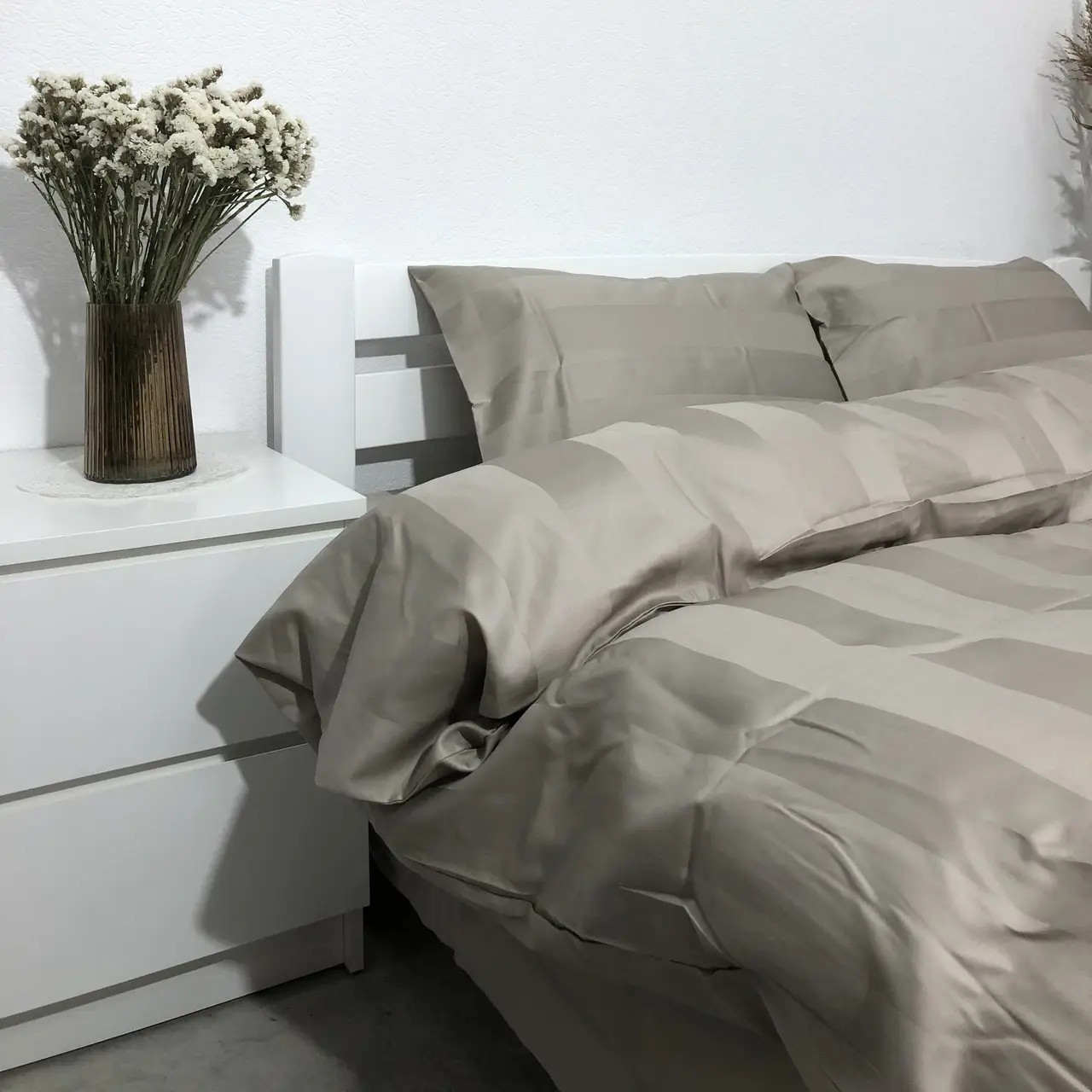 Постільна білизна Woodbury’s страйп-сатин Beige 5