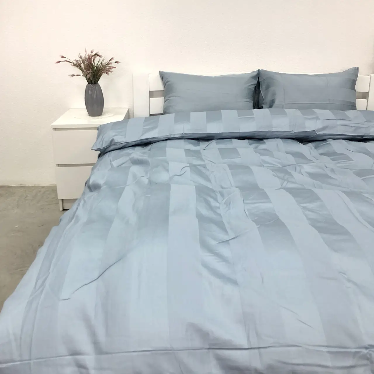 Постільна білизна Woodbury’s страйп-сатин Sky Blue 5