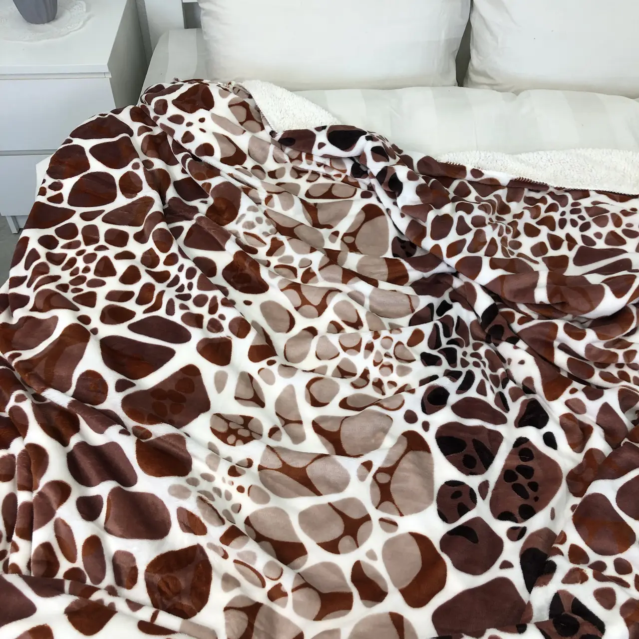 Плед покривало з овчинкою Vie Nouvelle 215×235 жираф