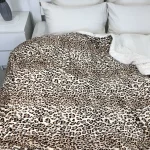 Плед покривало з овчинкою Vie Nouvelle 215x235 леопард