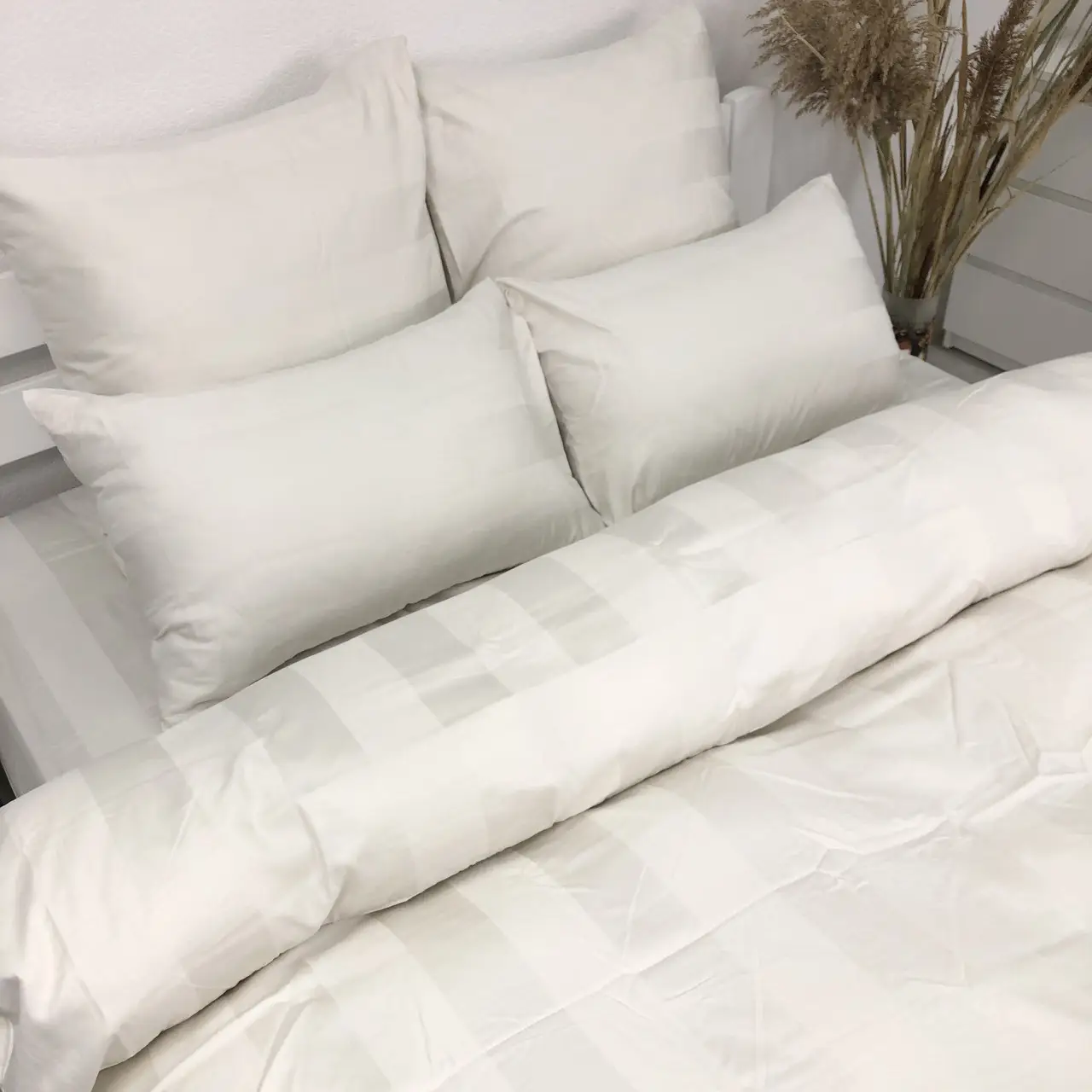 Постільна білизна Woodbury’s страйп-сатин Off-white 5