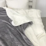 Плед покривало з овчинкою Vie Nouvelle 215x235 сірий
