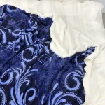 Плед покривало з овчинкою Vie Nouvelle 215x235 вензеля сині