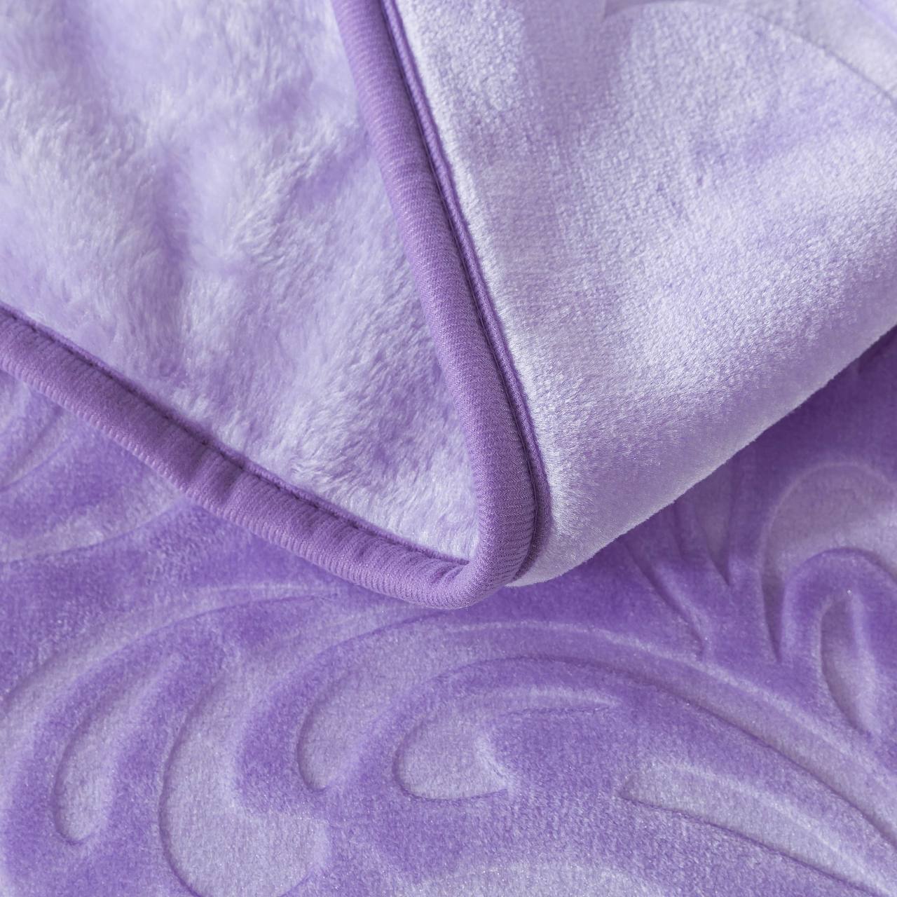 Плед велюровий з видавкою однотонний Vitas 200х240 срібний D018